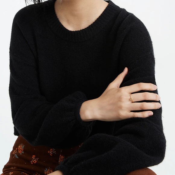 Madewell Payton Wool Alpaca Balloon Sleeves Black Sweater Size XS - Picture 3 of 10